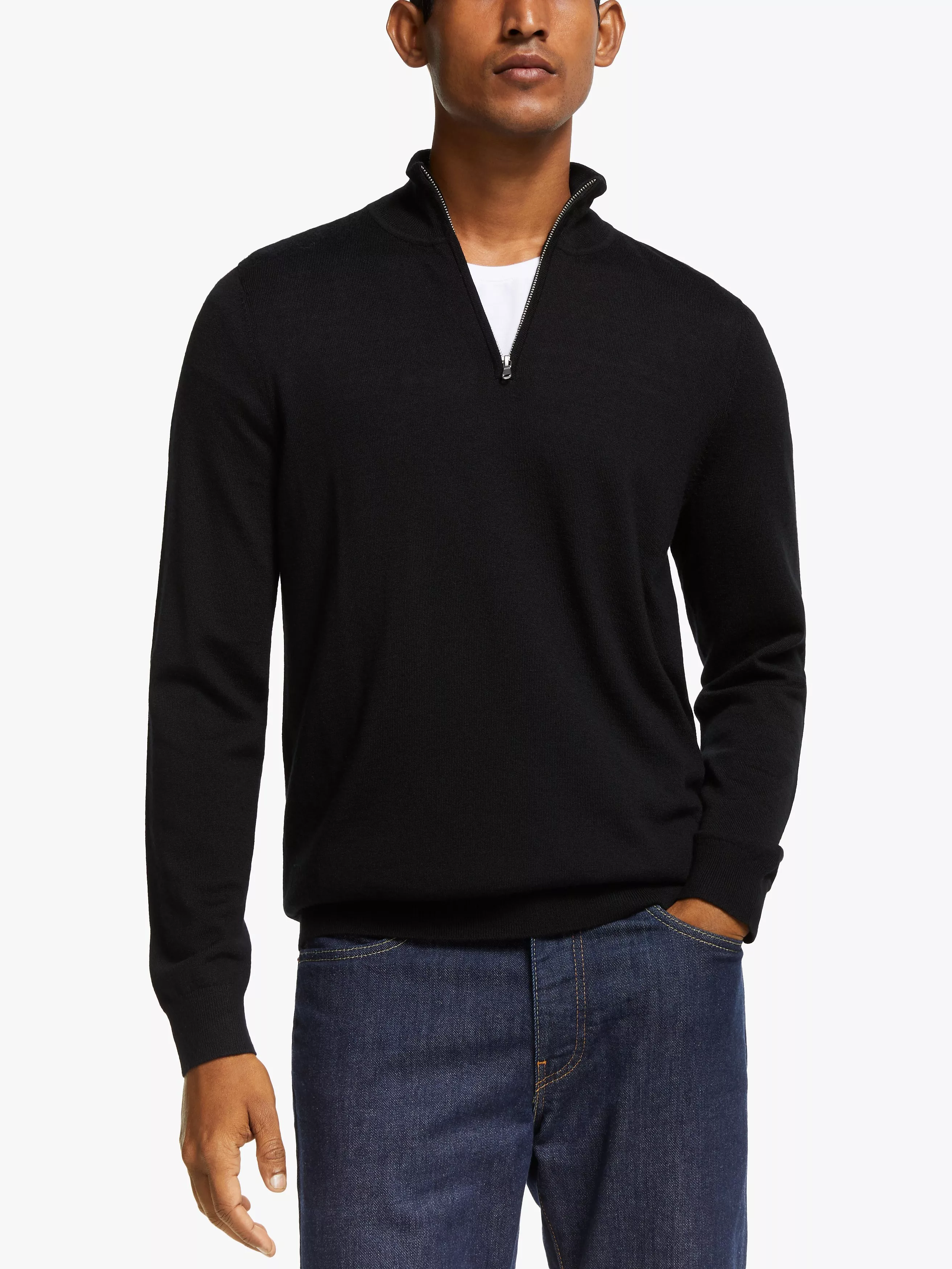 Men s Jumpers Cardigans Zip Neck Black John Lewis Partners