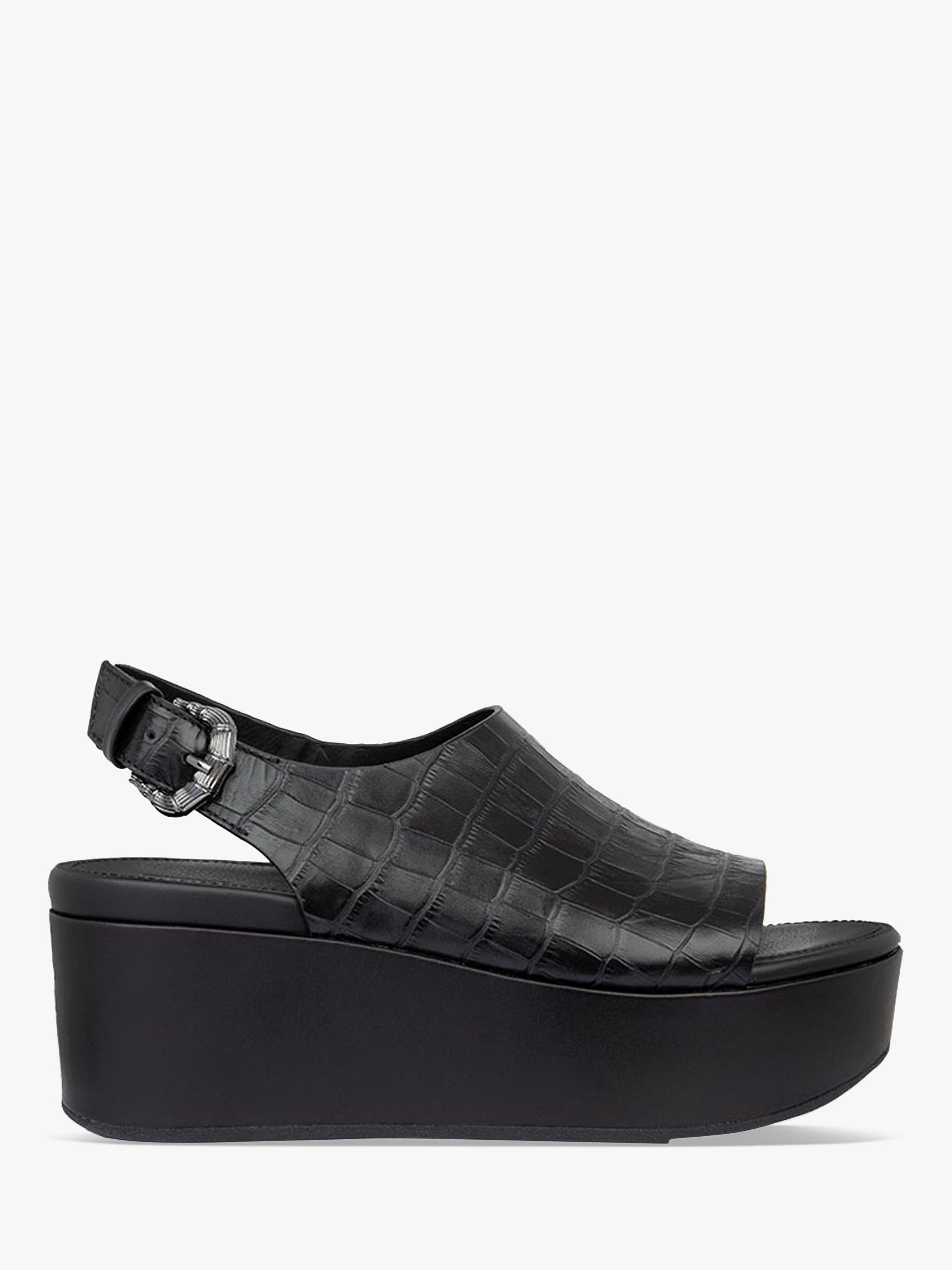FitFlop Eloise Croc Print Leather Wedge Sandals