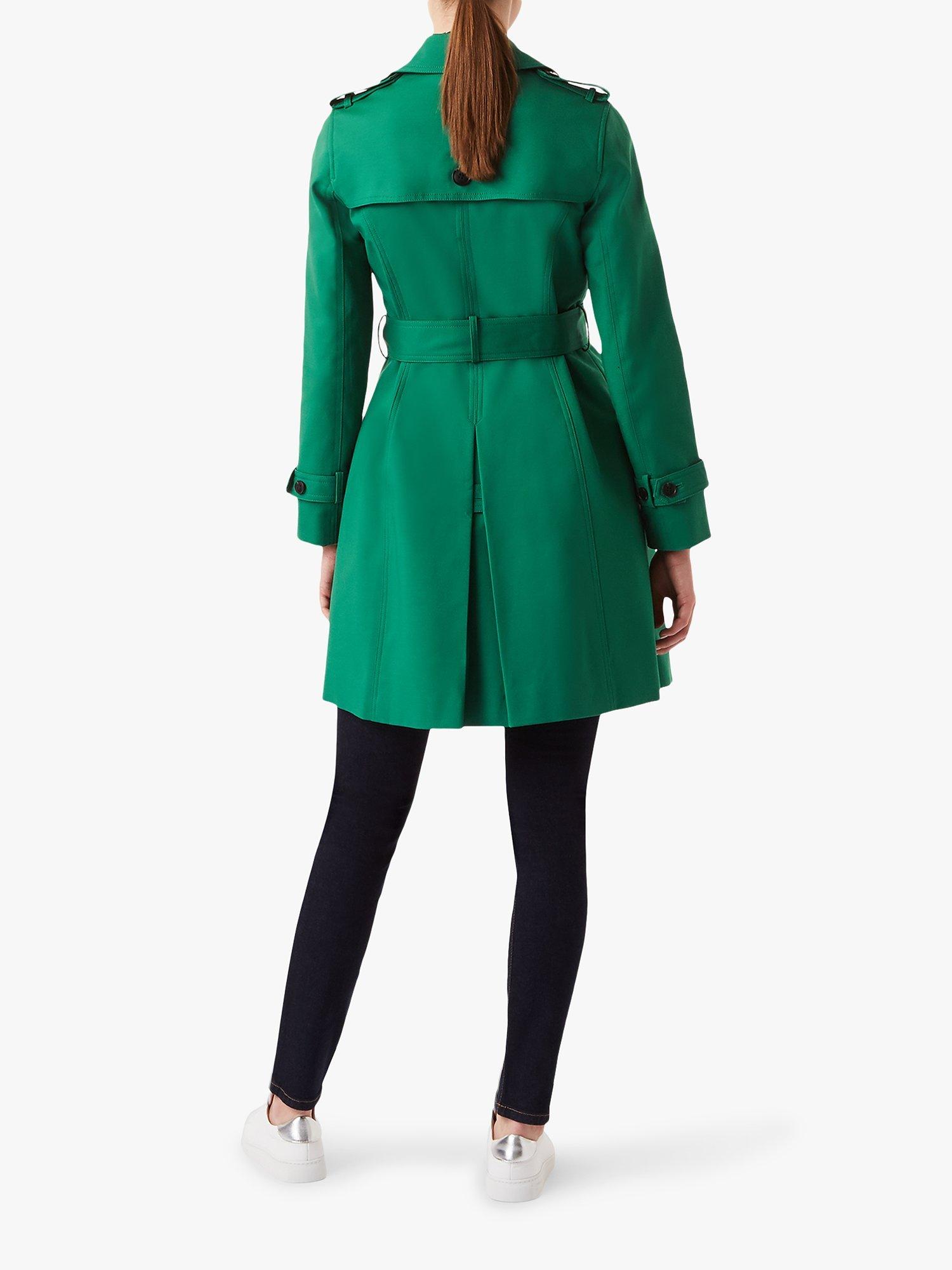 Hobbs London Petite Saskia Trench Coat, Green