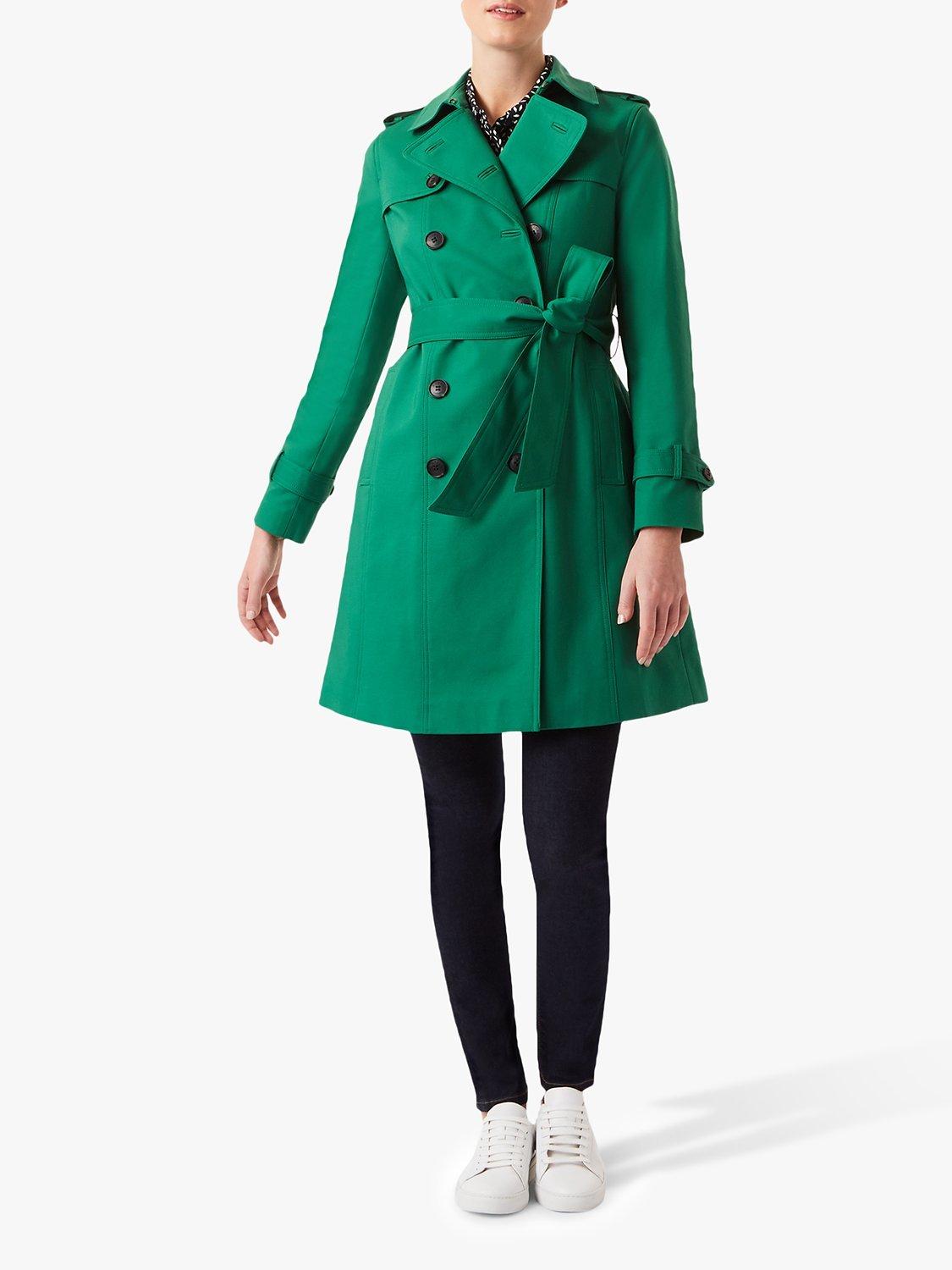 Hobbs London Saskia Trench Coat, Green