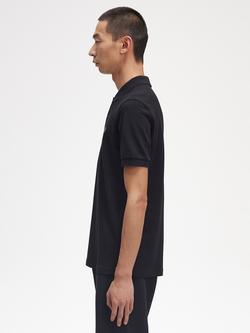 Fred Perry Plain Regular Fit Polo Shirt - view 2, Black/Chrome