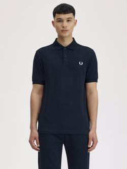 Fred Perry Plain Regular Fit Polo Shirt, Navy