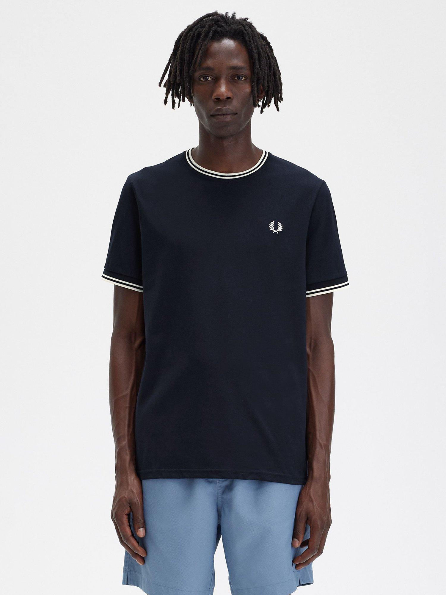 Fred Perry Twin Tipped T-Shirt, Navy, S