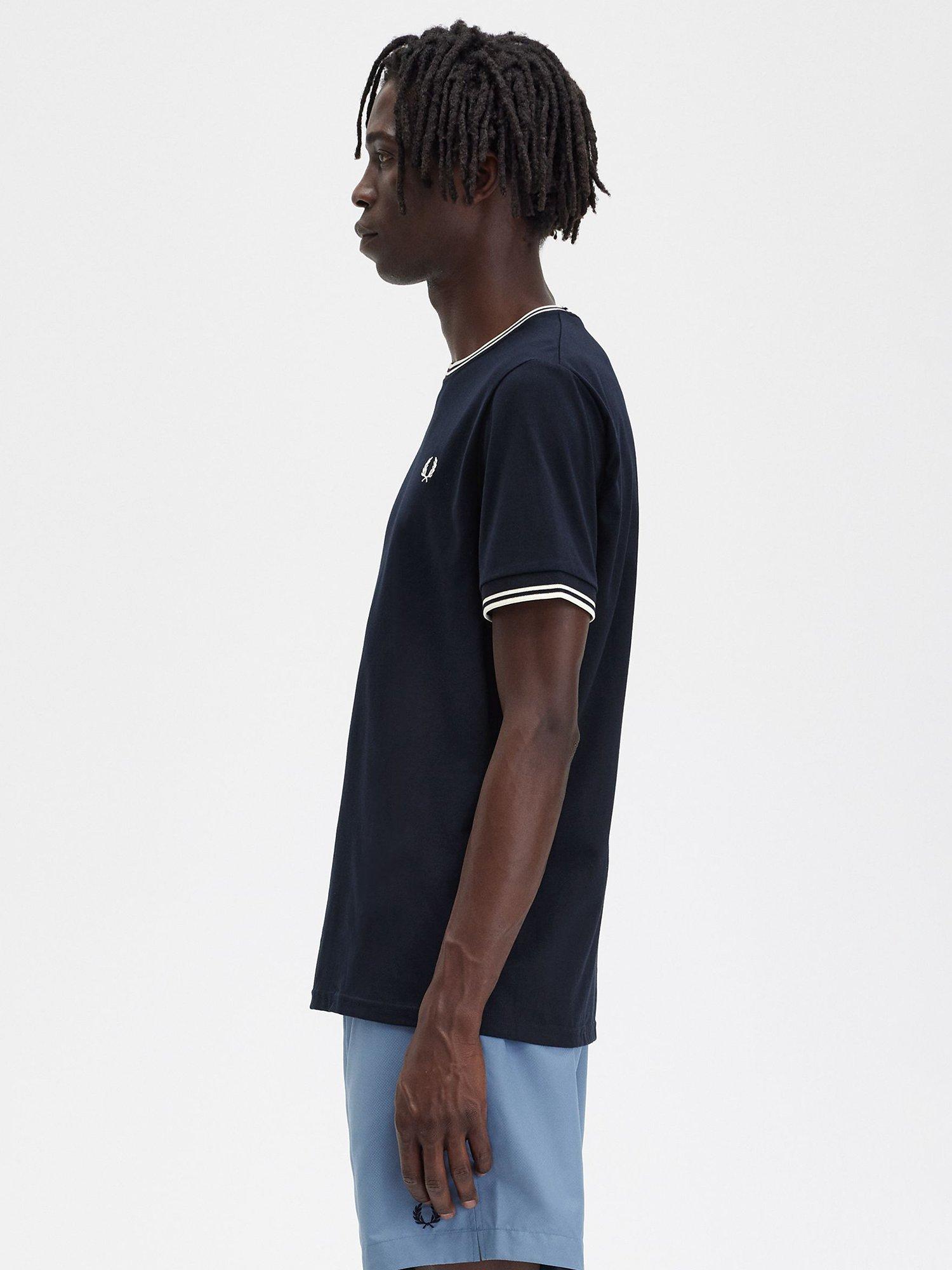 Fred Perry Twin Tipped T-Shirt, Navy, S