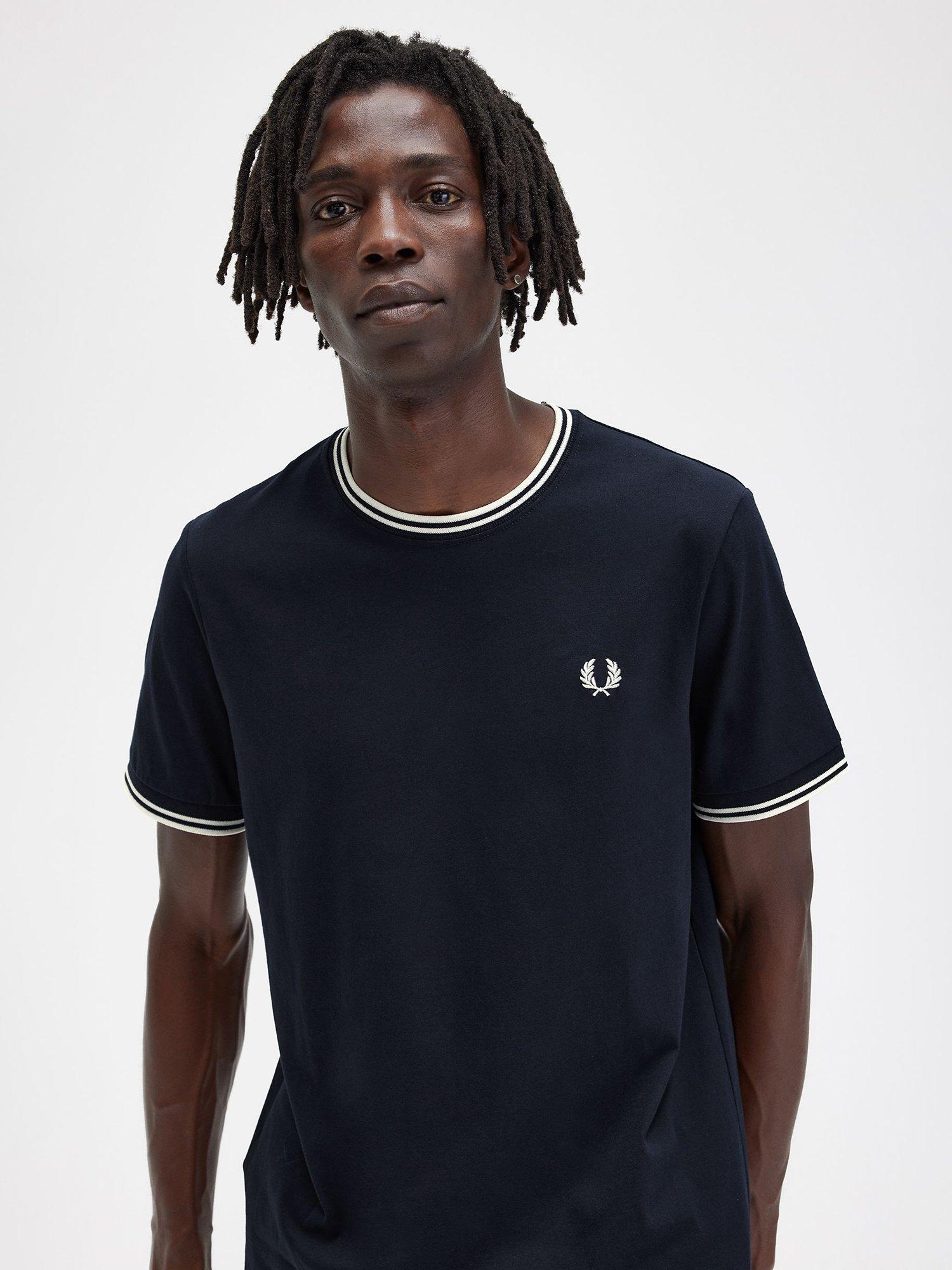 Fred Perry Twin Tipped T-Shirt, Navy, S