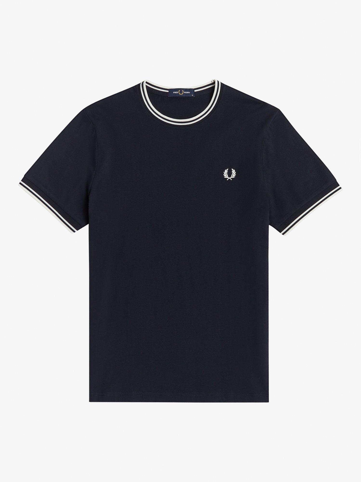 Fred Perry Twin Tipped T-Shirt, Navy, S