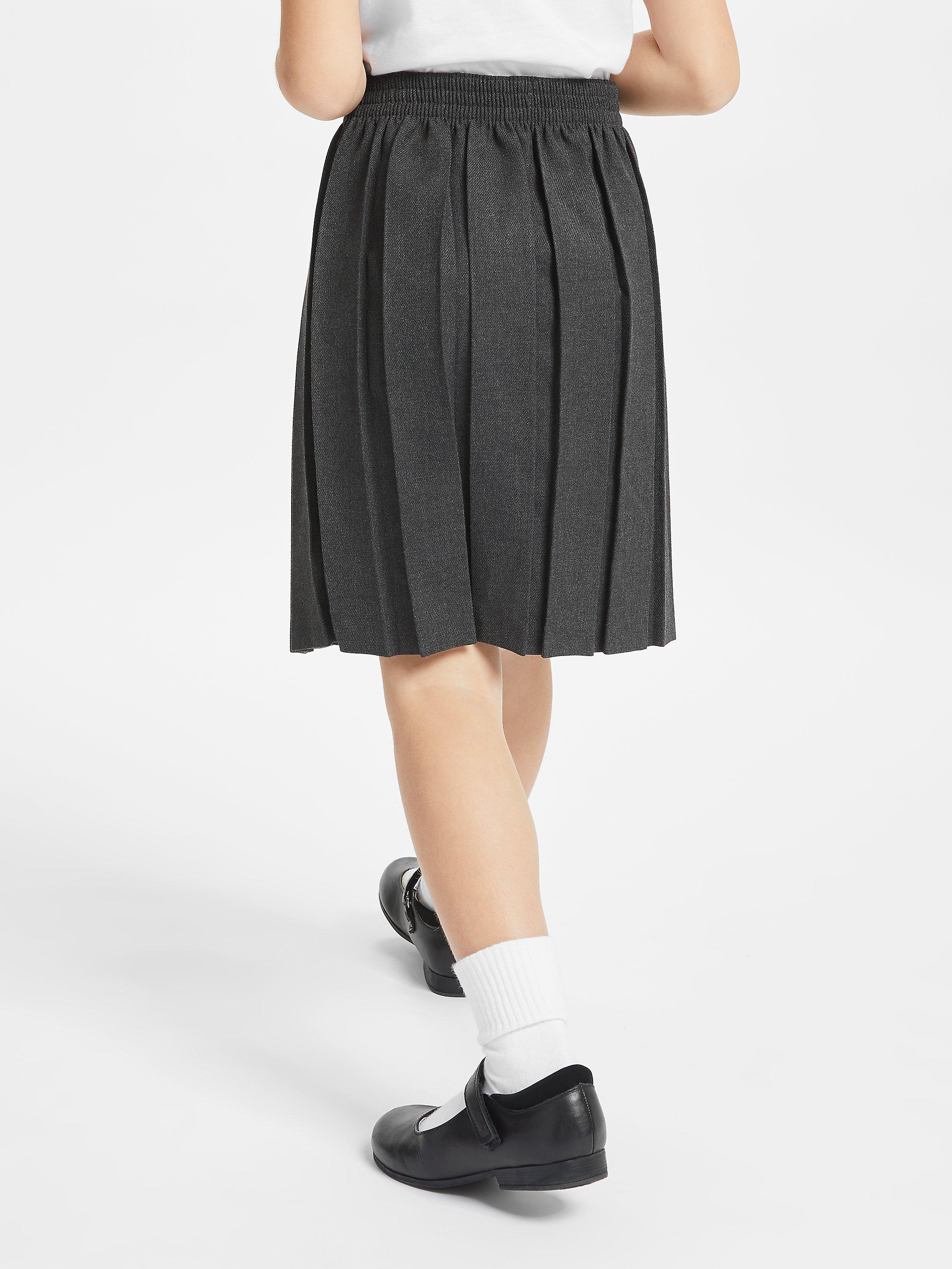 John Lewis Girls' Stain Resistant Pleated School Skirt, Grey, 3 years