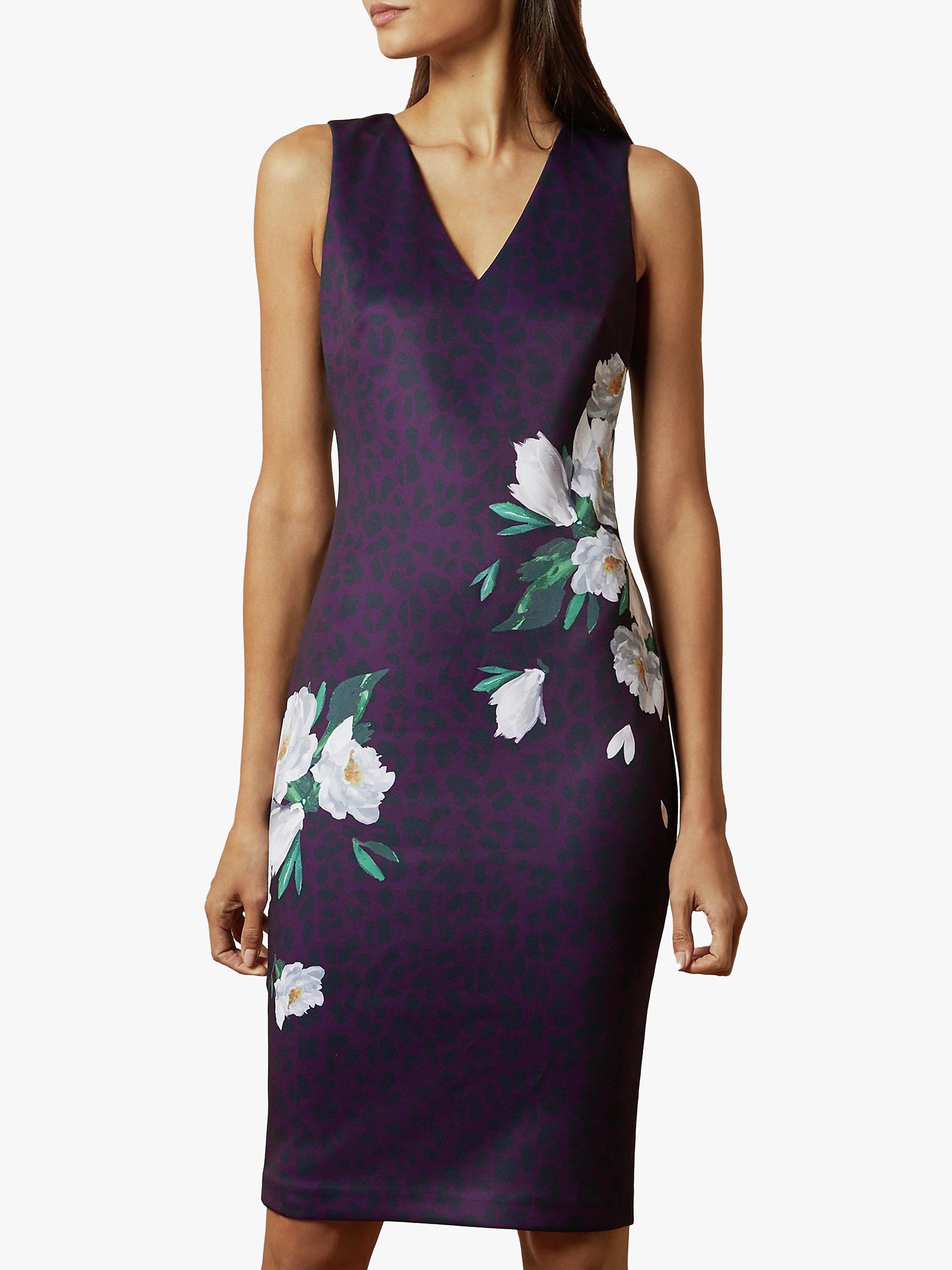 Ted Baker Toriiy Wilderness Bodycon Dress, Deep Pink