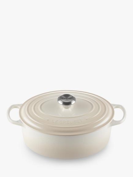 Le Creuset Cast Iron Signature Oval Casserole, Meringue