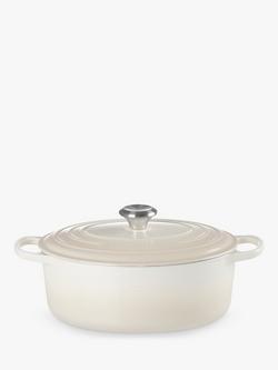 Le Creuset Cast Iron Signature Oval Casserole - view 2, Meringue