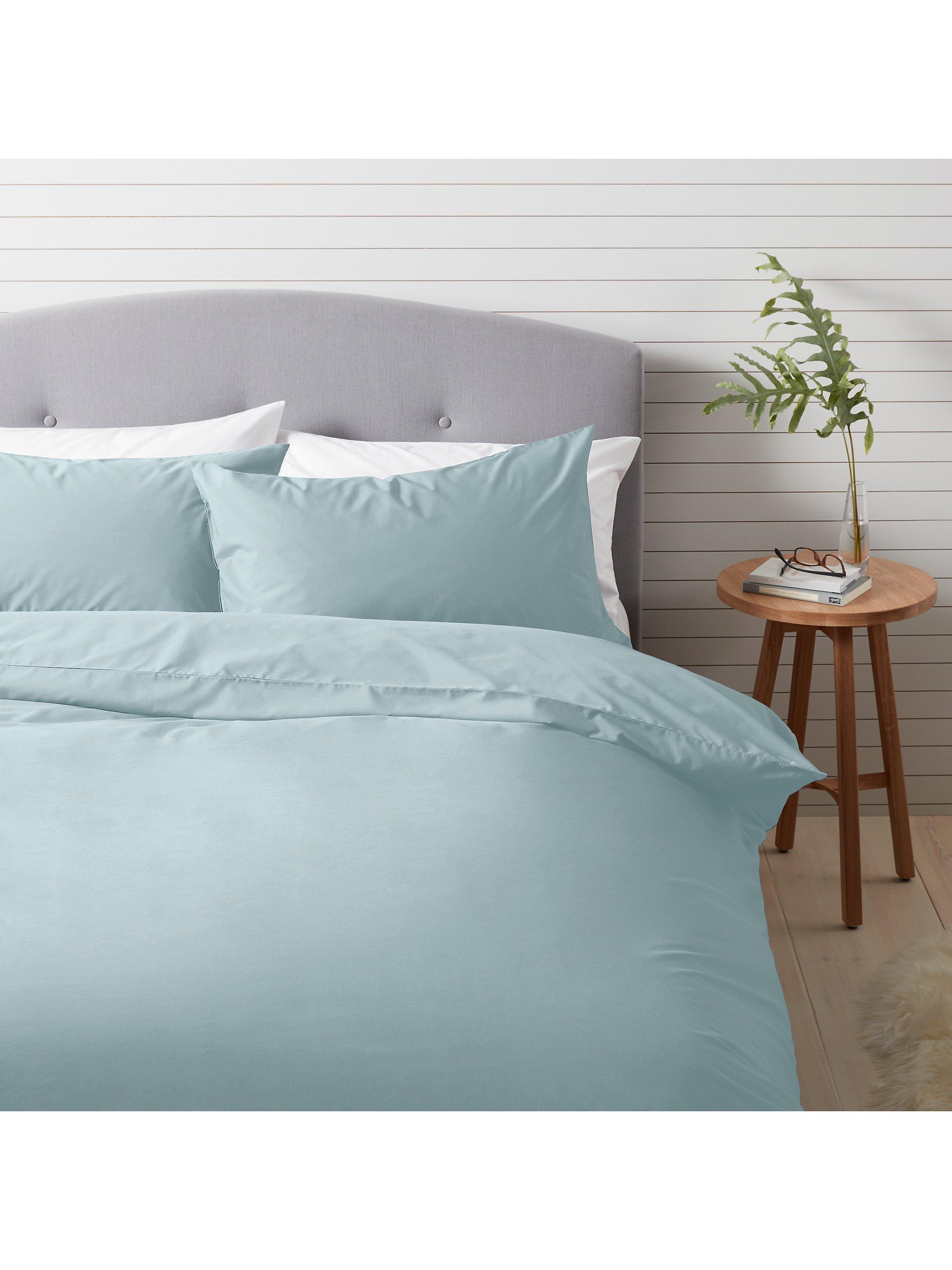 John Lewis ANYDAY Easy Care 200 Thread Count Polycotton Single Duvet Cover, Duck Egg