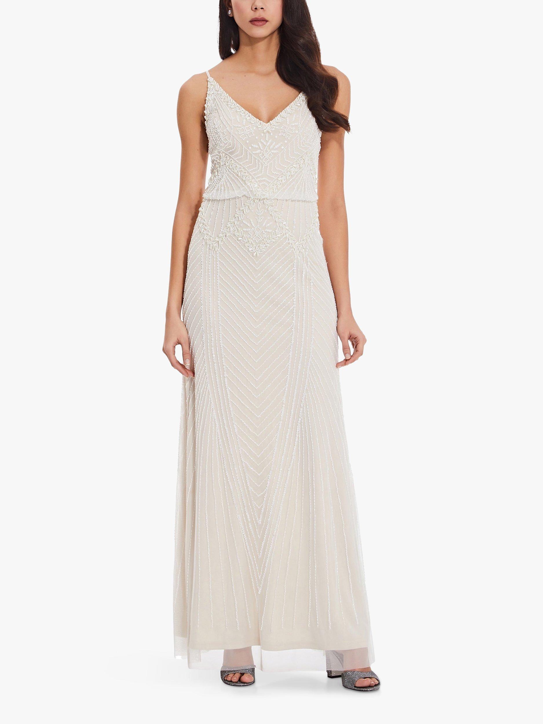 Adrianna Papell Beaded Blouson Dress, Ivory