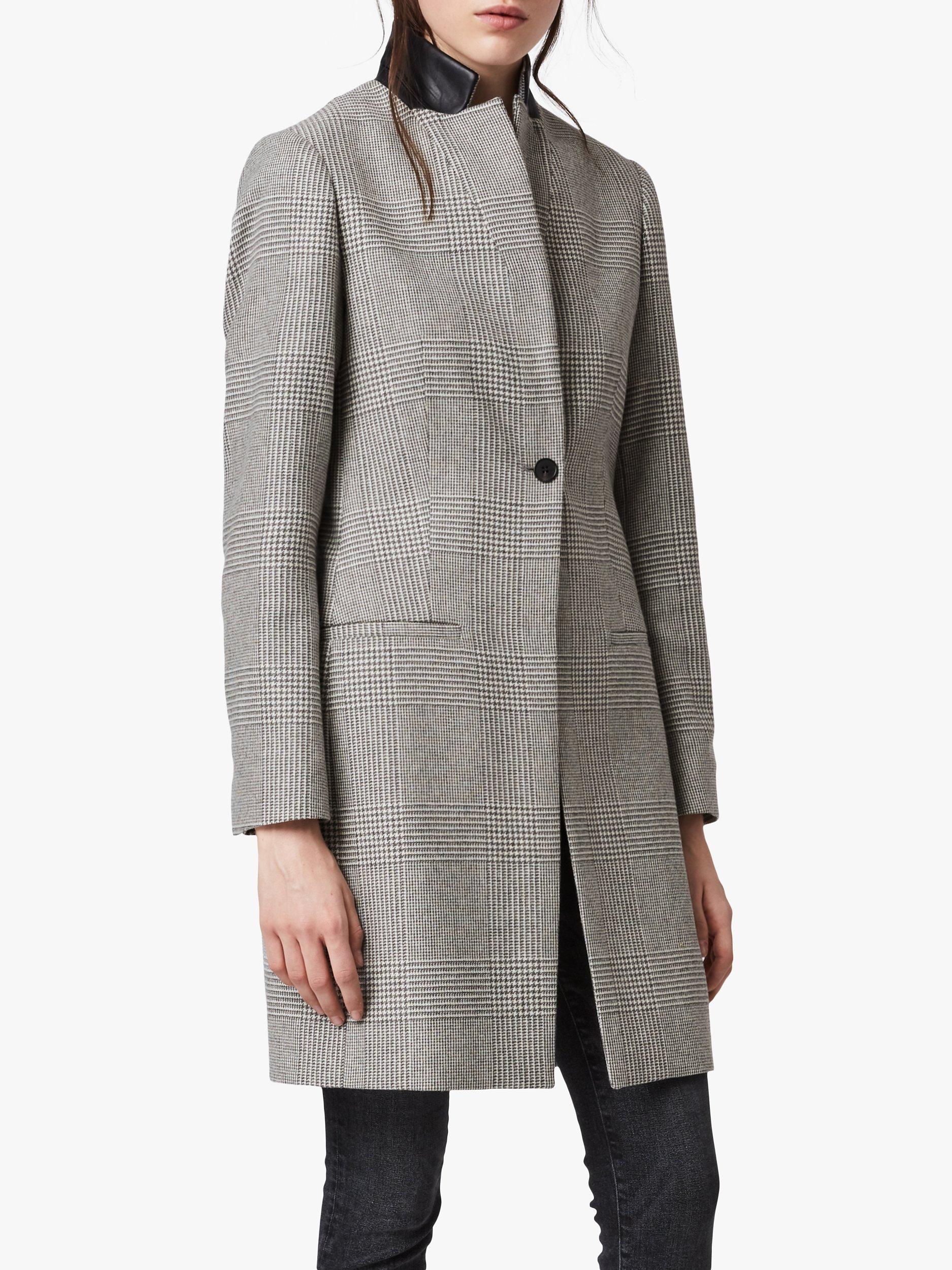Allsaints leni check coat sales