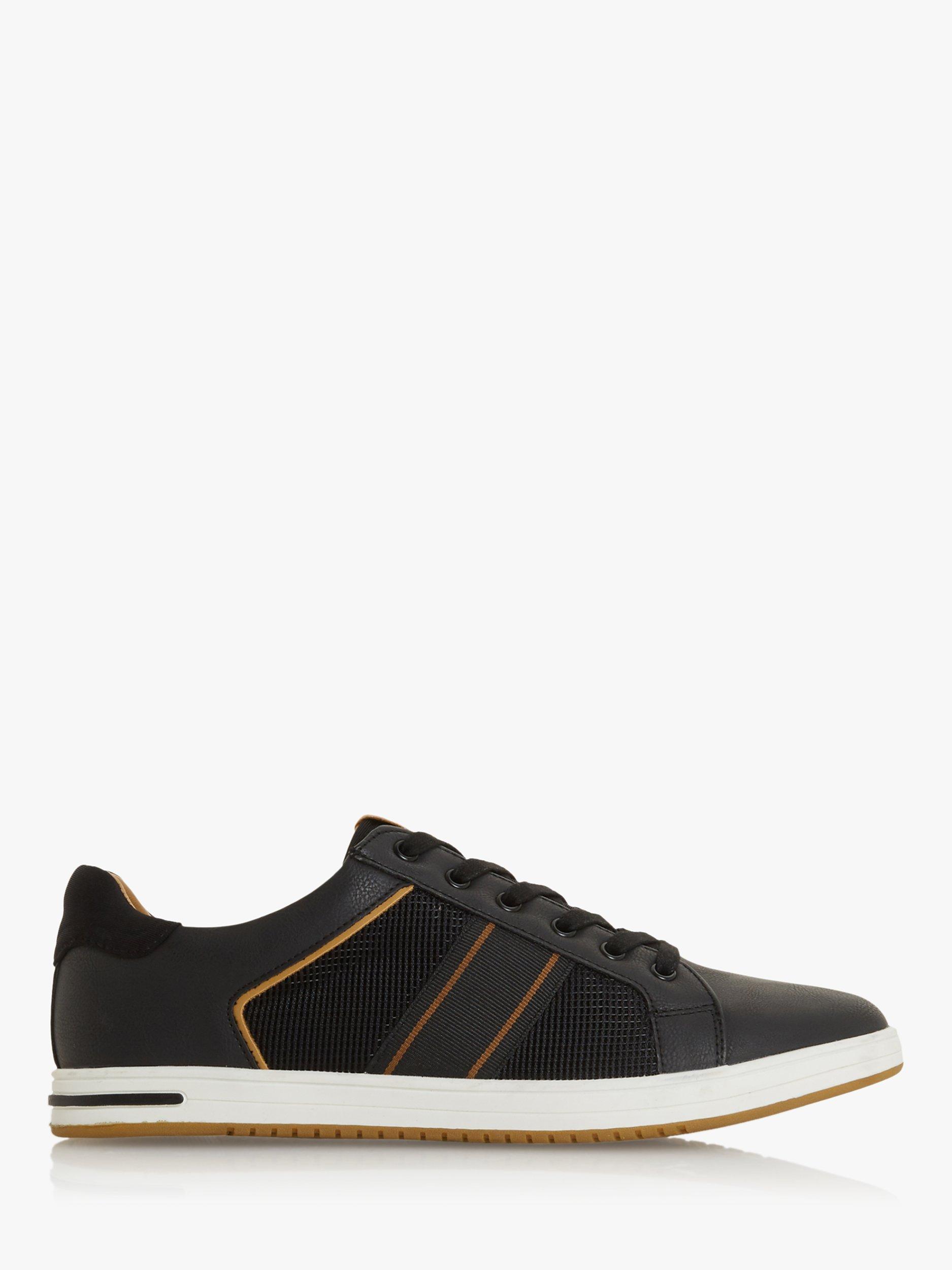 Dune True Stripe Panel Trainers Black Gold