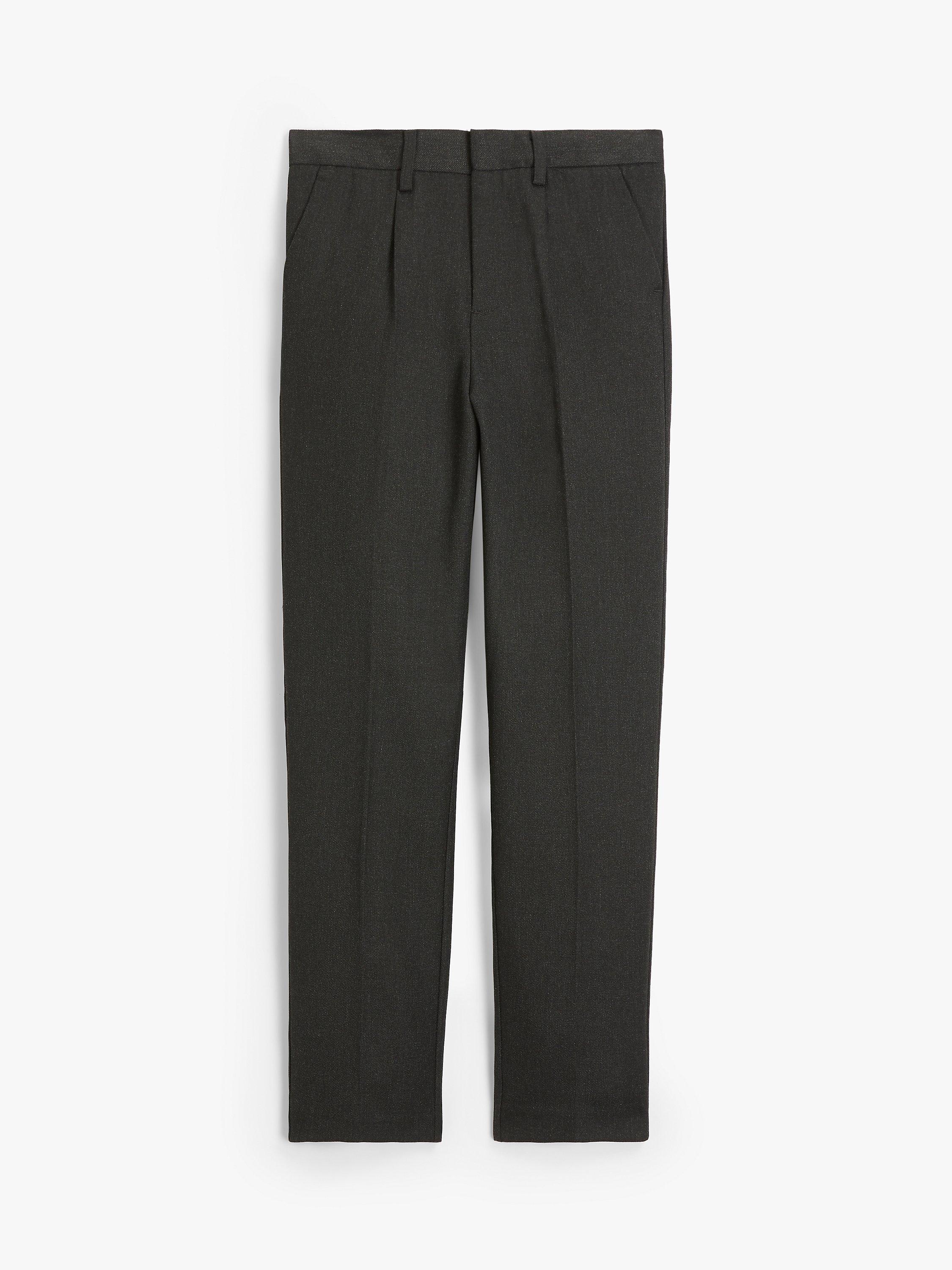 John Lewis Boys' Adjustable Waist Stain Resistant Slim Fit School Trousers, Charcoal