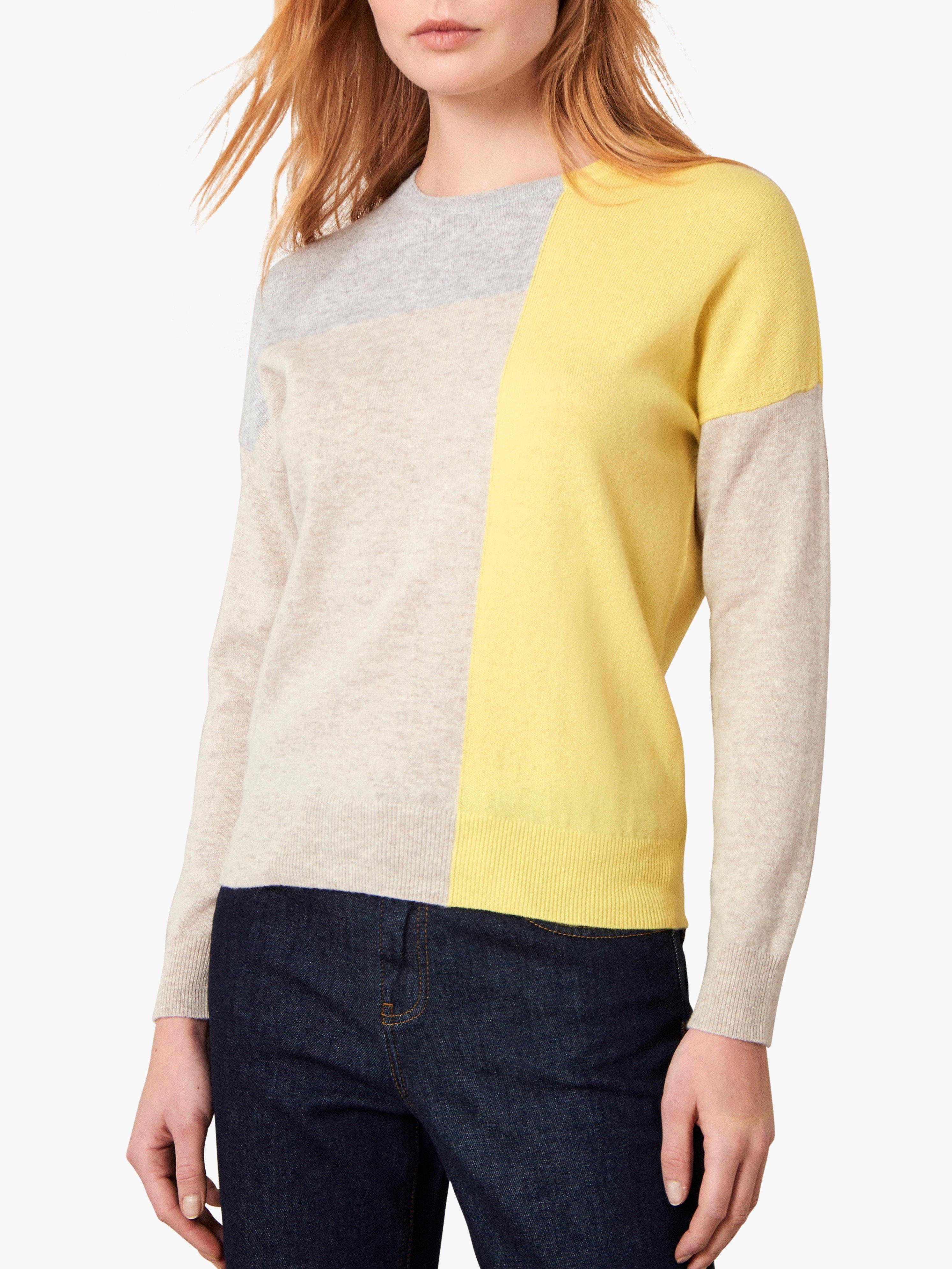 Jaeger Wool Cashmere Colour Block Jumper, Multi