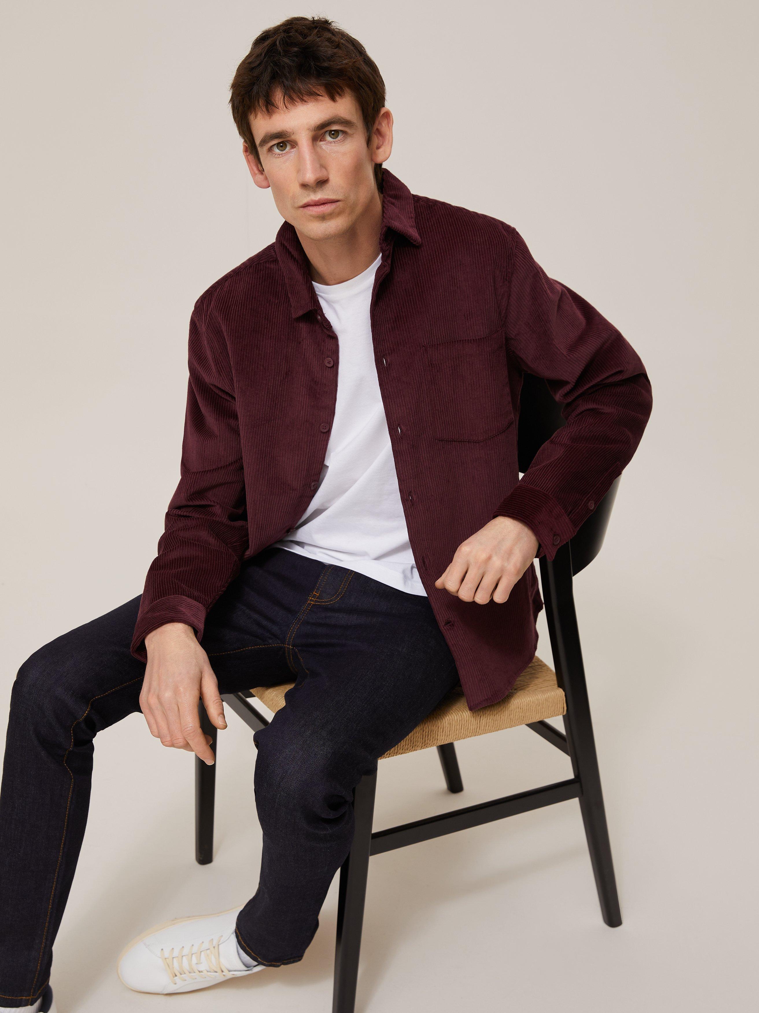 Kin Cotton Cord Overshirt, Wine