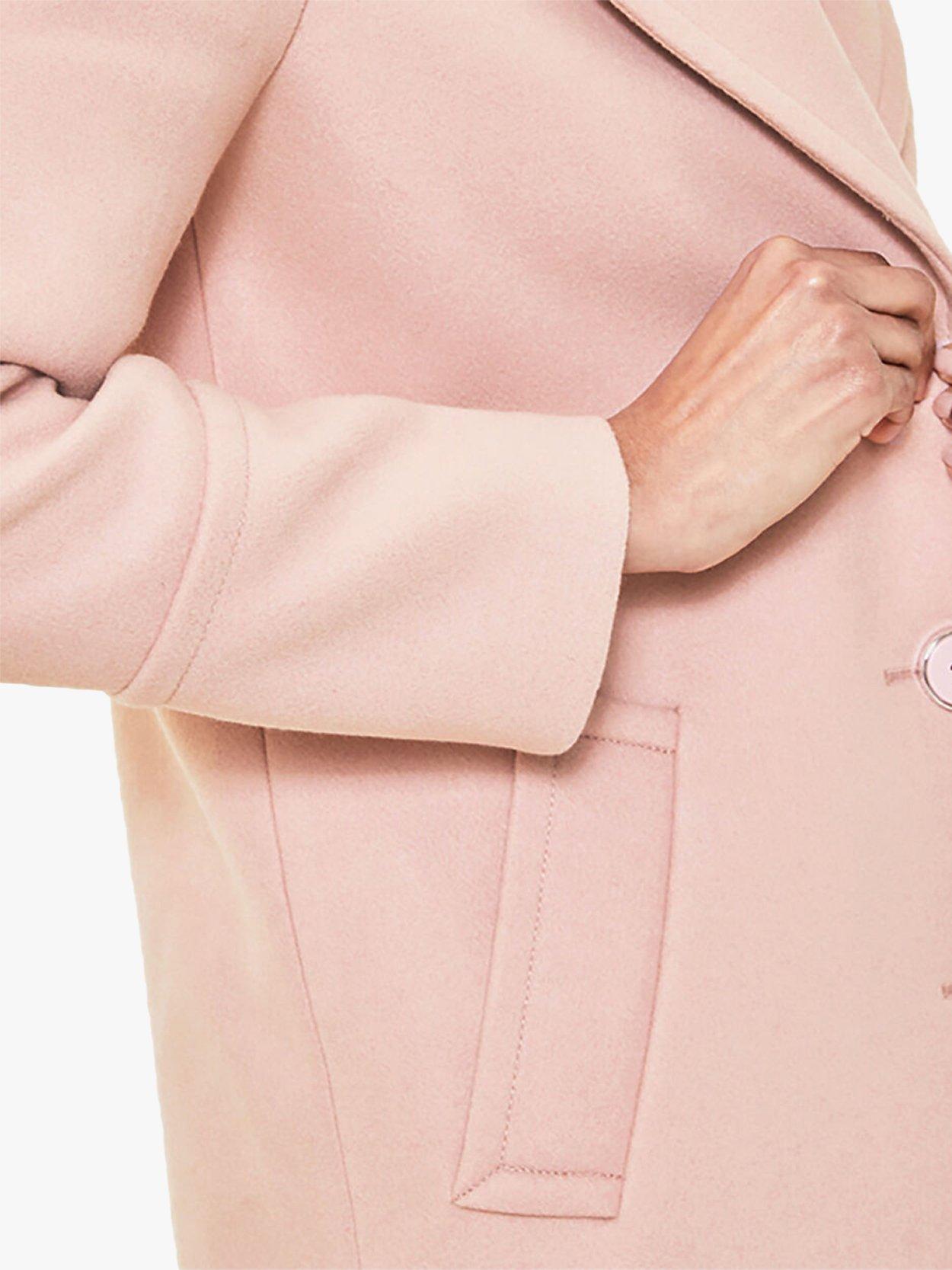 Oasis Button Front Coat Pale Pink