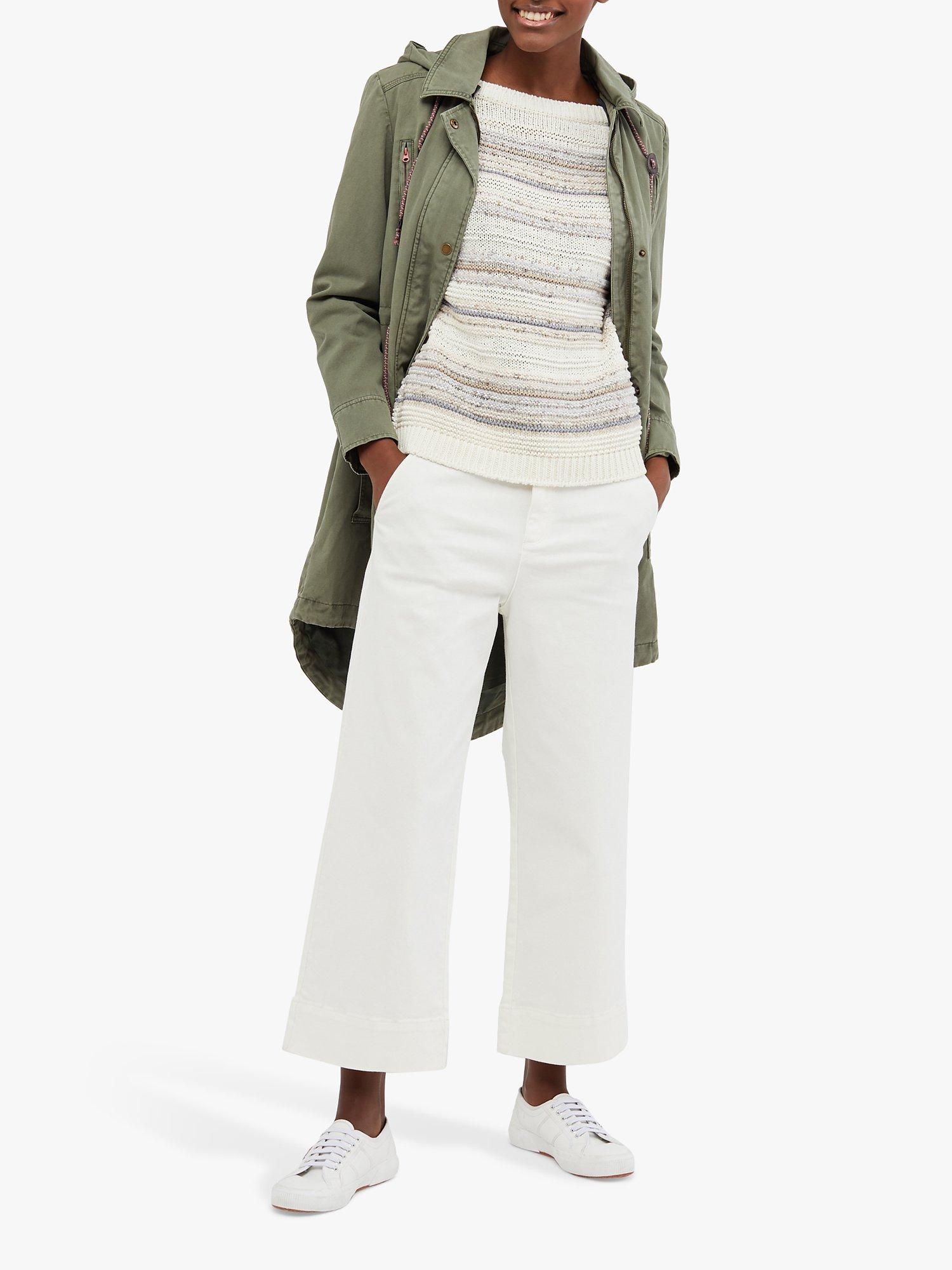 White Stuff Thea Wide Leg Cropped Trousers, White