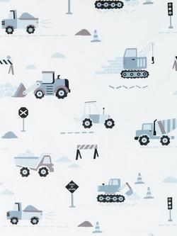 John Lewis Construction Print Pencil Pleat Blackout Children's Curtains, Multi - view 2, Multi