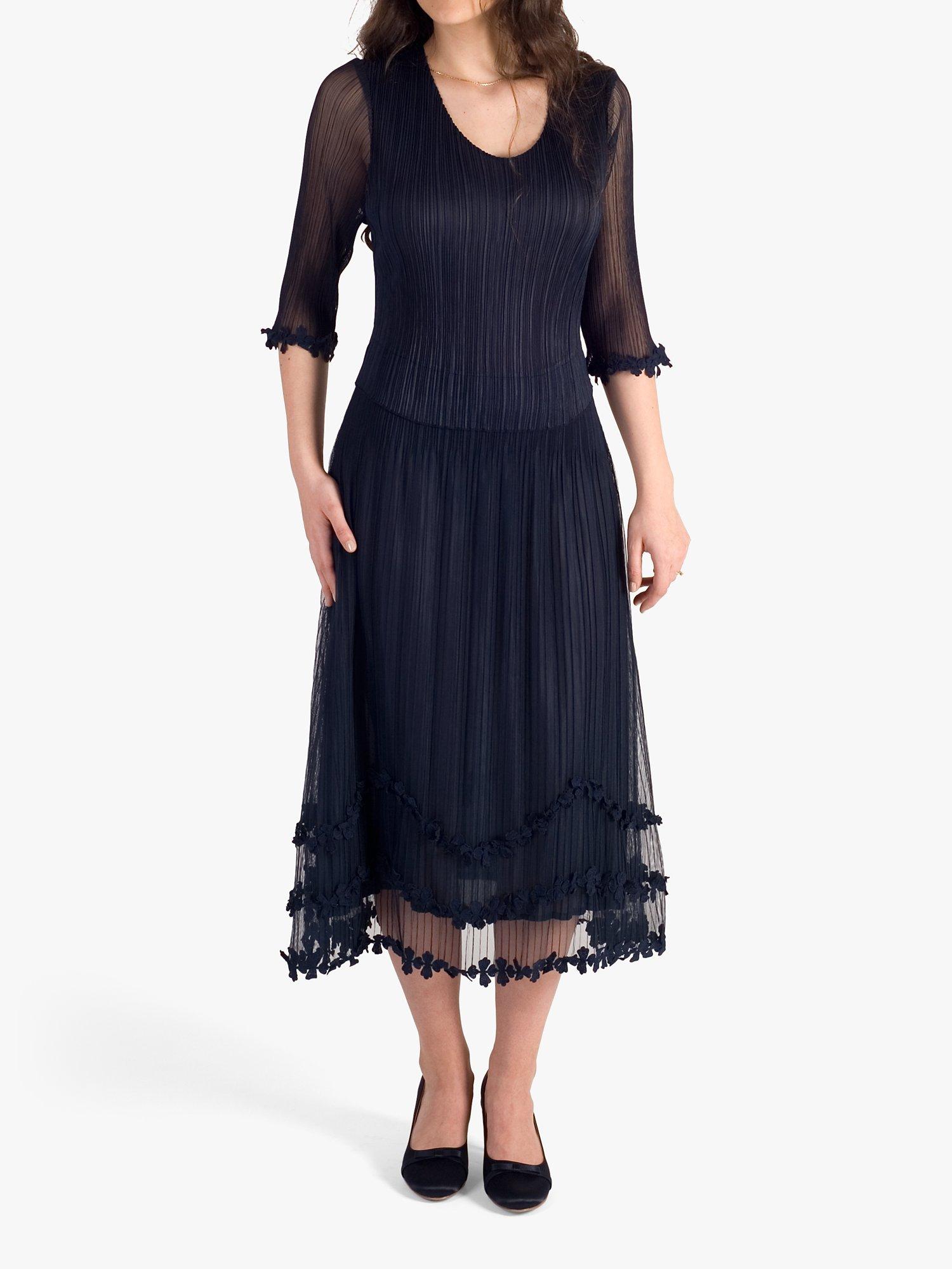 chesca Sheer Midi Dress Navy