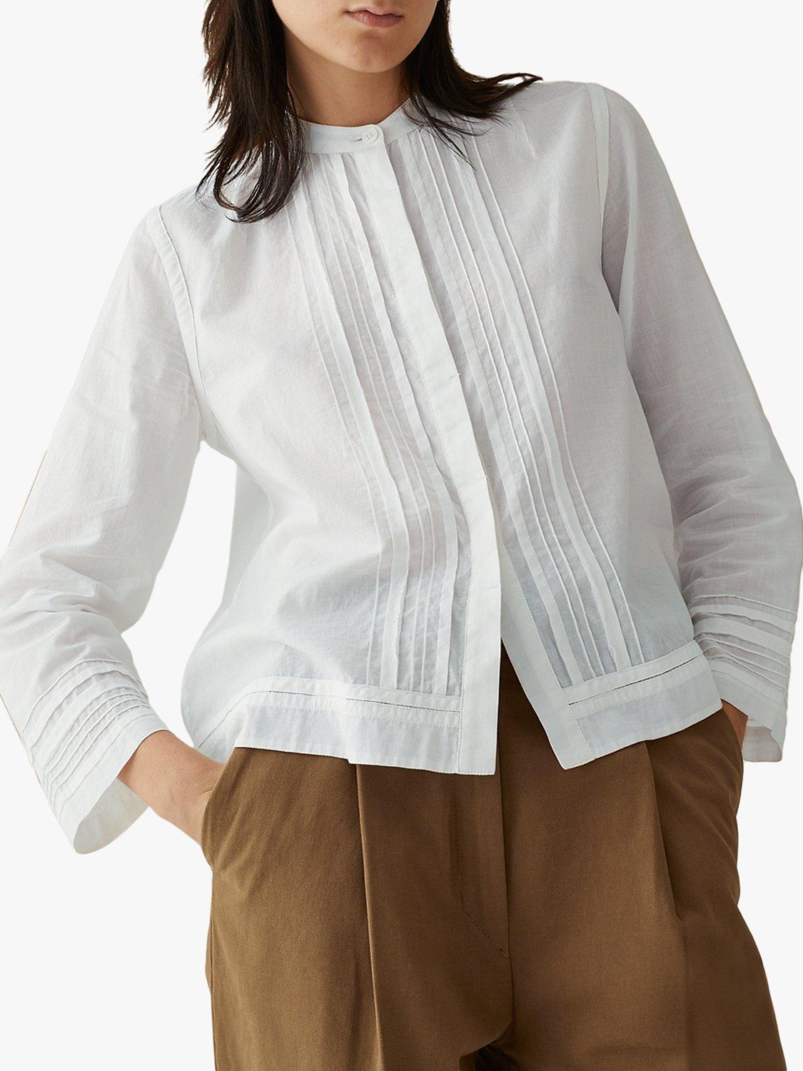 Toast Pure Cotton Pintuck Blouse, White