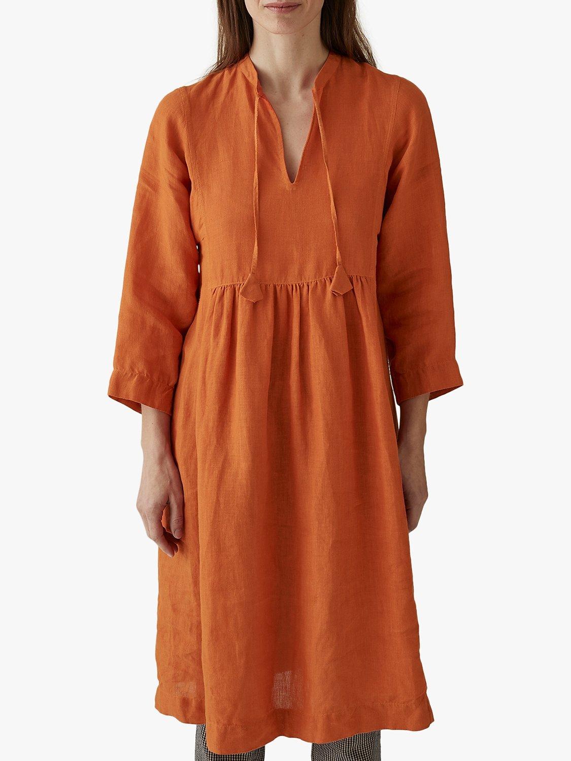 Toast Garment Dye Linen Dress, Orange