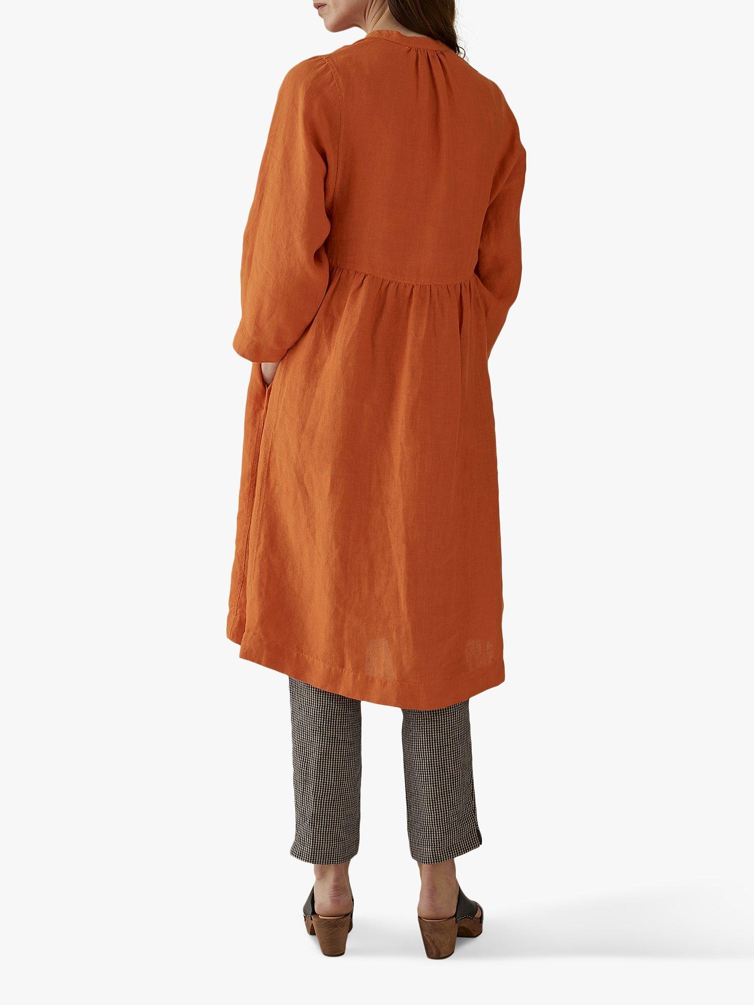 Toast Garment Dye Linen Dress, Orange