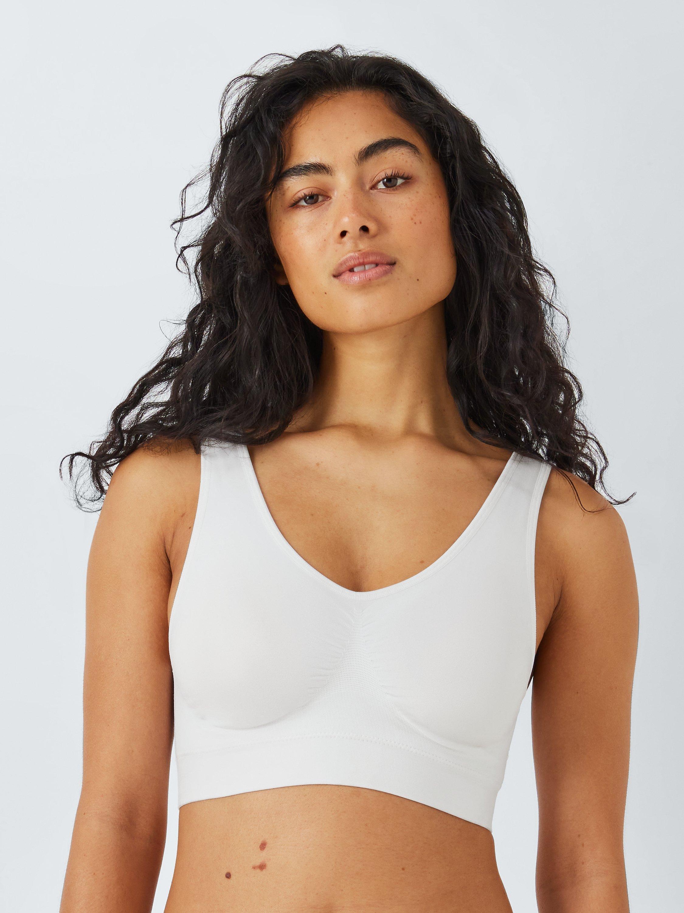 John Lewis ANYDAY Anya Padded Seam Free Bra, White