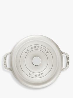 STAUB Cocotte Round Cast Iron Casserole - view 2, White Truffle