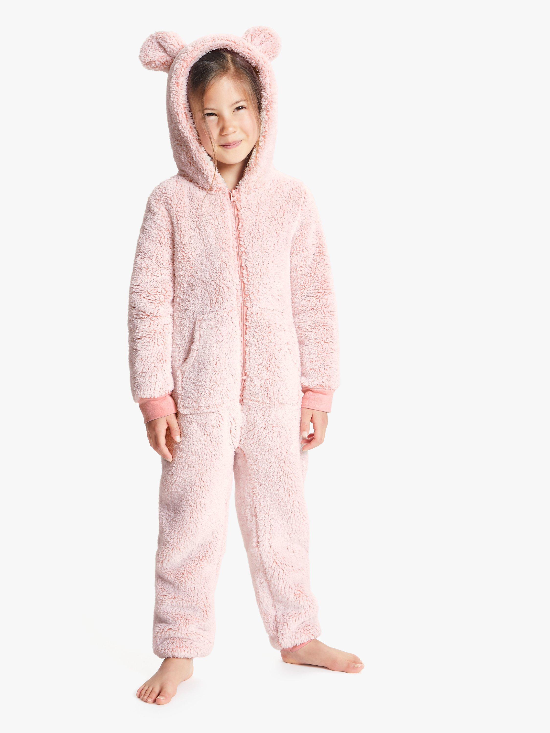 John Lewis Kids Sherpa Onesie Light Pink