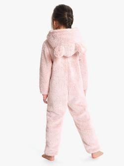 John Lewis Kids' Sherpa Onesie, Light Pink - view 2, Light Pink