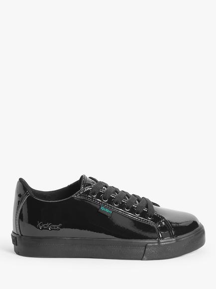 Kickers Kids' Tovni Lacer School Shoes, Black Patent