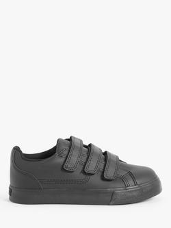 Kickers Kids' Tovni Trip School Shoes, Black Leather, Black Leather