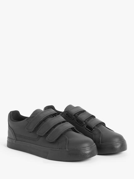 Kickers Kids' Tovni Trip School Shoes, Black Leather - view 2, Black Leather