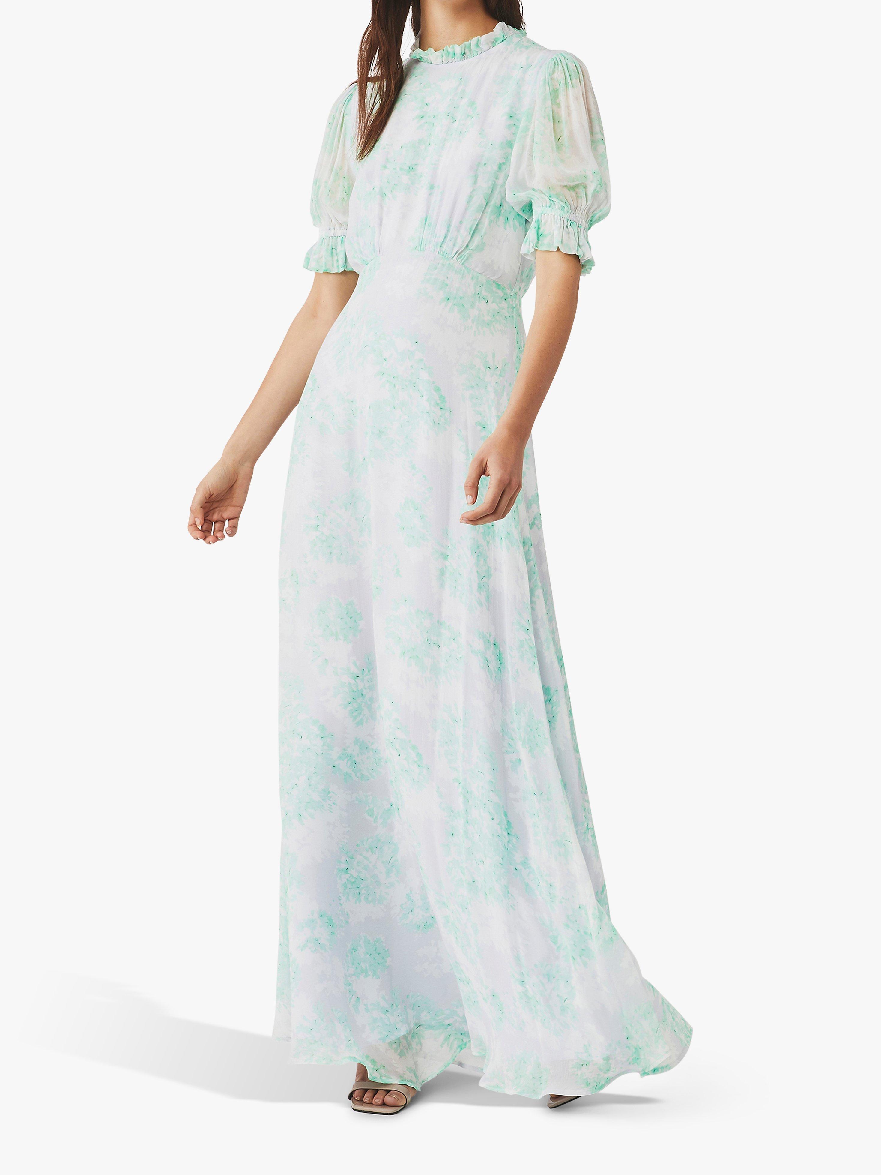 Ghost Alicia Meadow Print Maxi Dress, Hibiscus Meadow Aqua