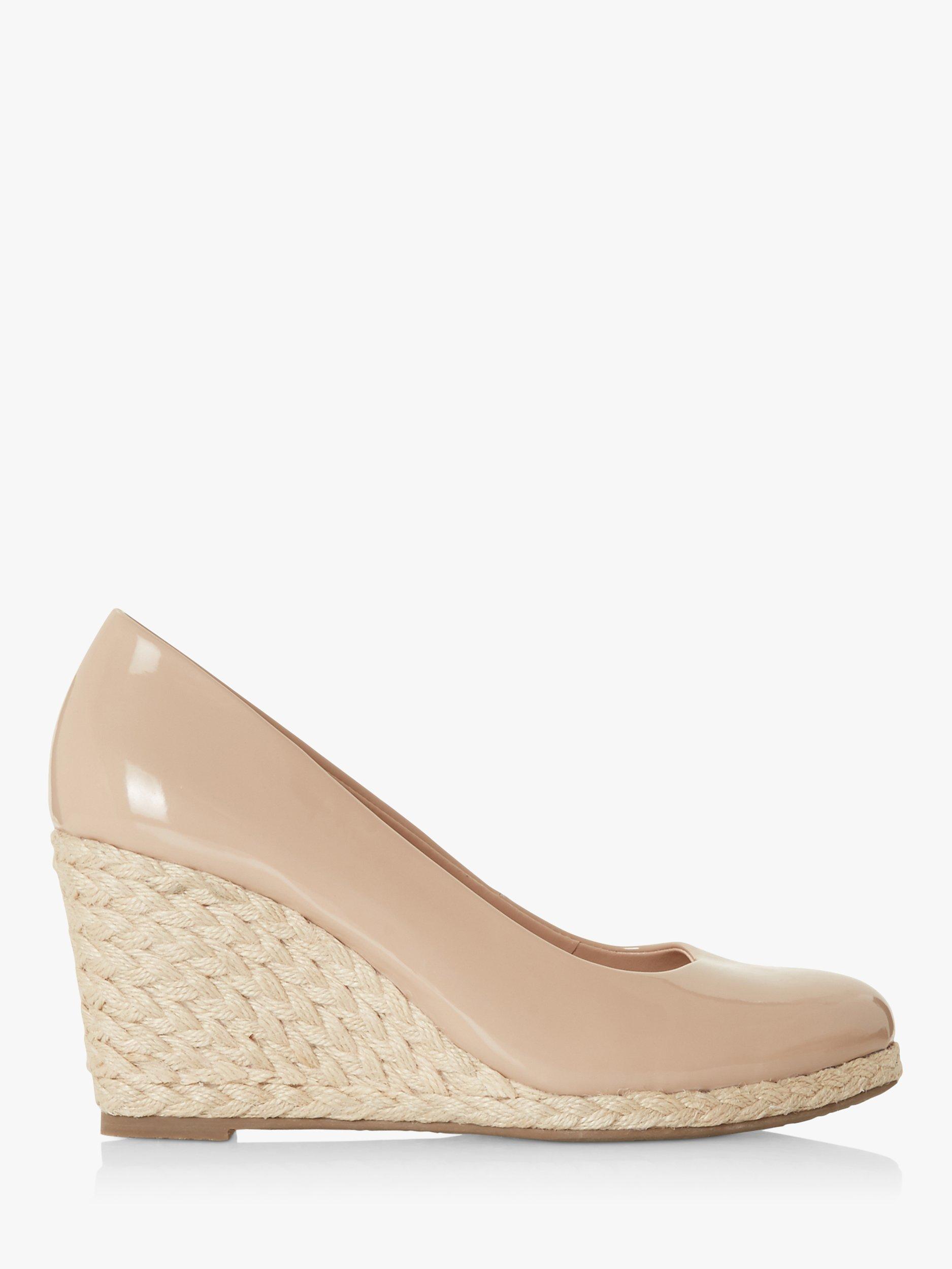 Dune Annabels Wide Fit Wedge Heel Espadrille Shoes, Nude