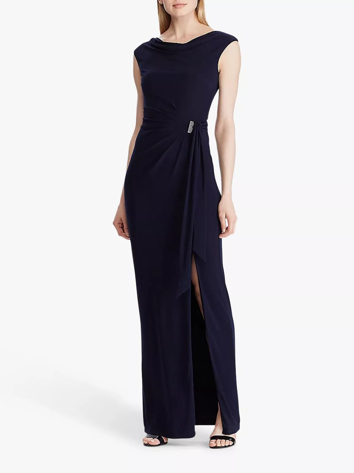 Ralph Lauren イブニングドレス LIGHTHOUSE NAVY Ralph Lauren LIGHTHOUSE NAVY Women's Georgette Flutter