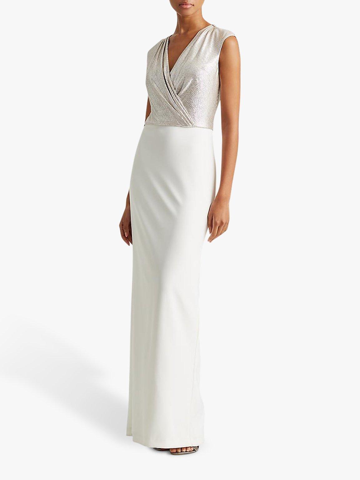 Lauren Ralph Lauren Irakita Evening Dress Ivory Champagne