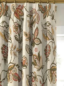 John Lewis Cordelia Floral Weave Pair Lined Pencil Pleat Curtains, Multi