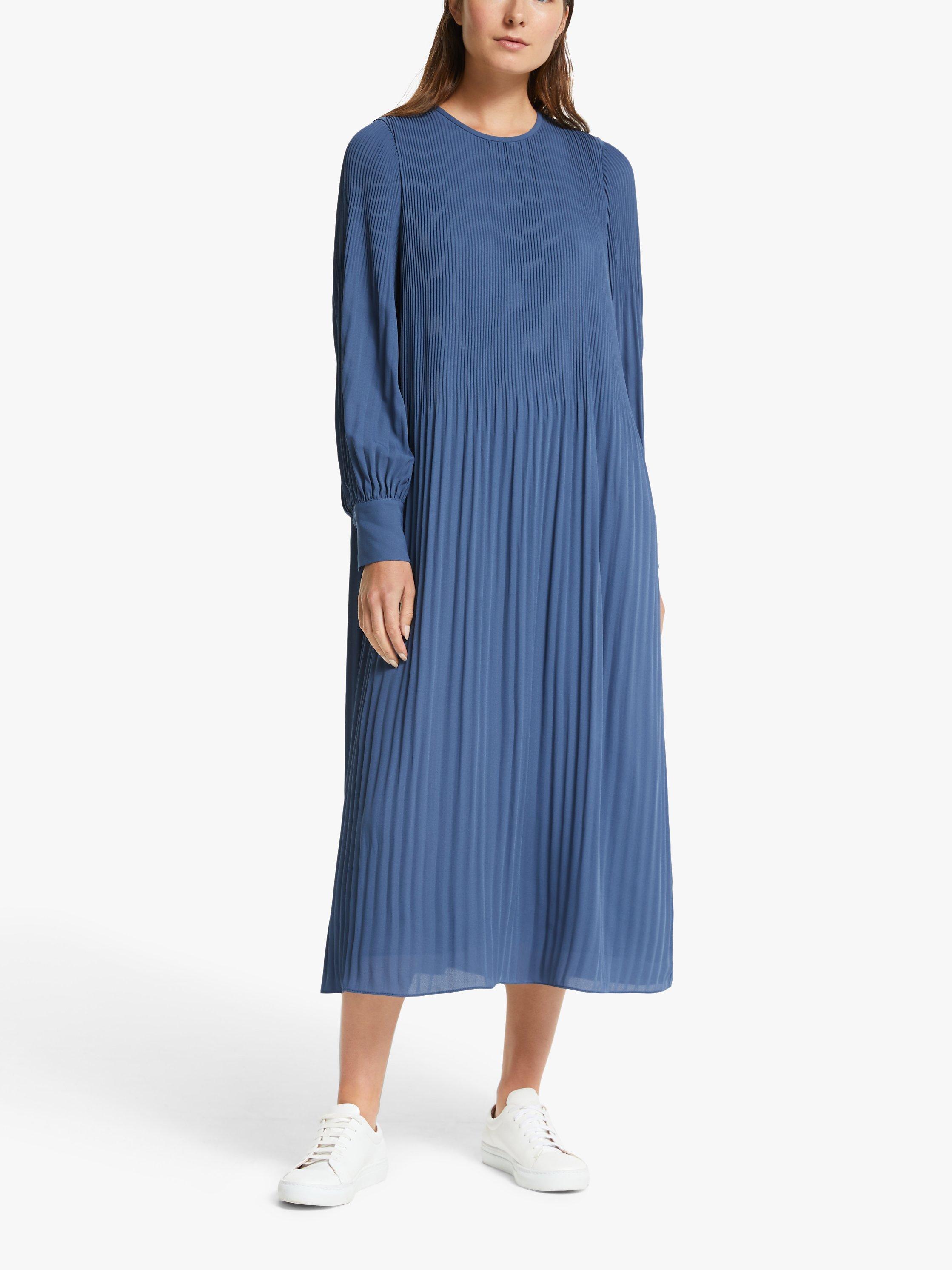 Modern Rarity Plisse Dress, Dusty Blue