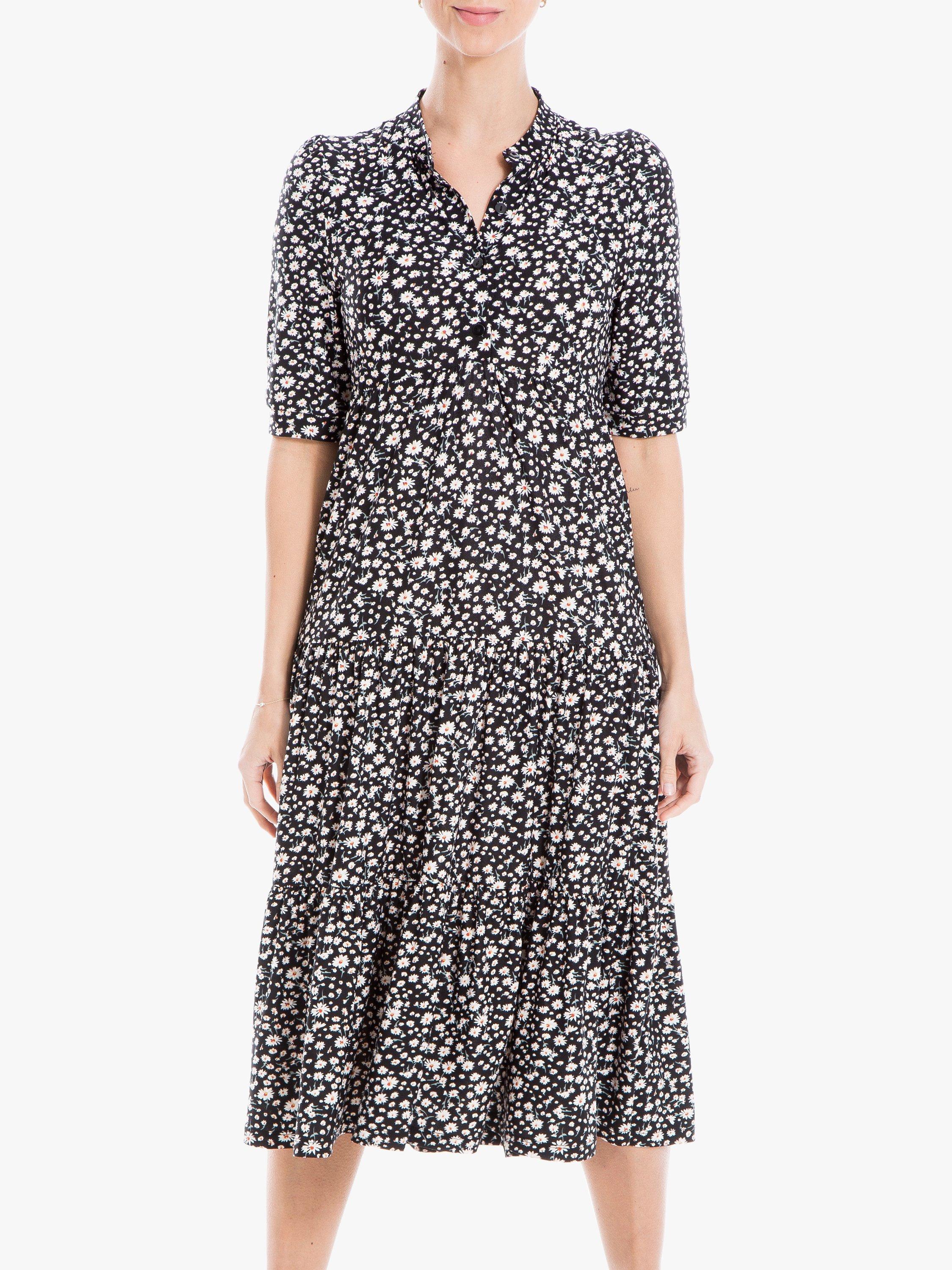 Max Studio Floral Print Jersey Maxi Dress, Black