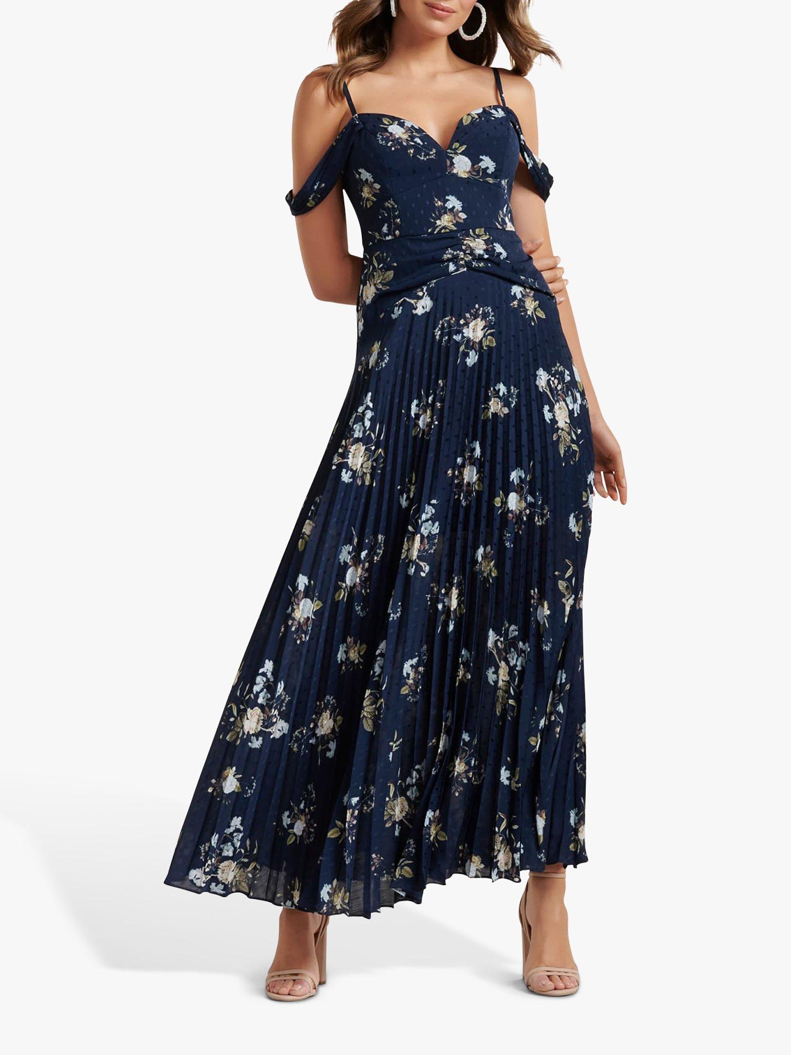 Forever New Sahara Pleated Dress, Navy