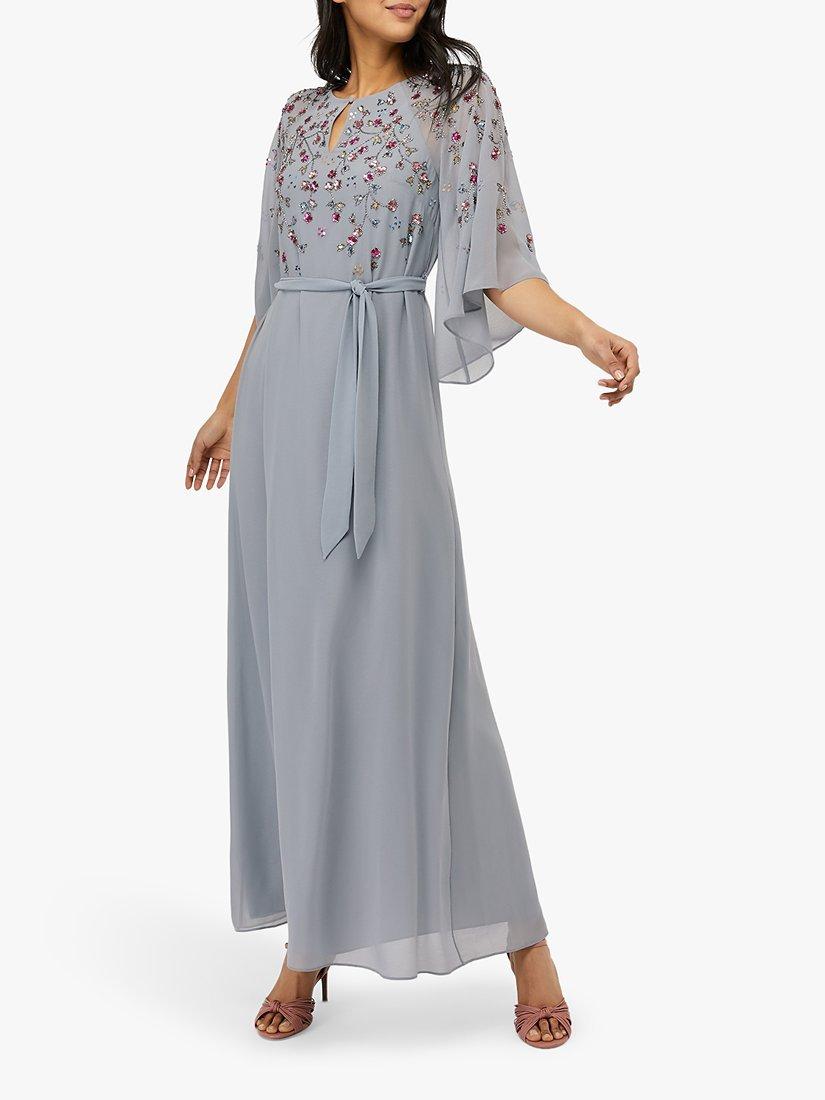 Monsoon Kalina Embellished Kaftan Dress, Blue