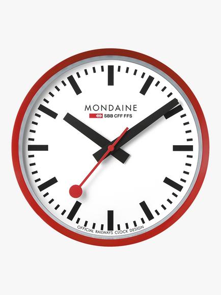 Mondaine Official Swiss Railways Wall Clock, Red
