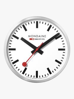 Mondaine Official Swiss Railways Wall Clock, Aluminium