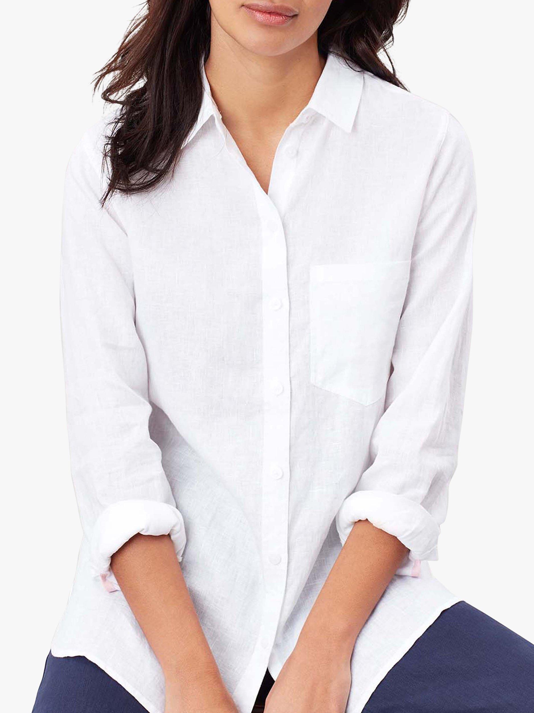 Joules Lorena Linen Shirt, Bright White