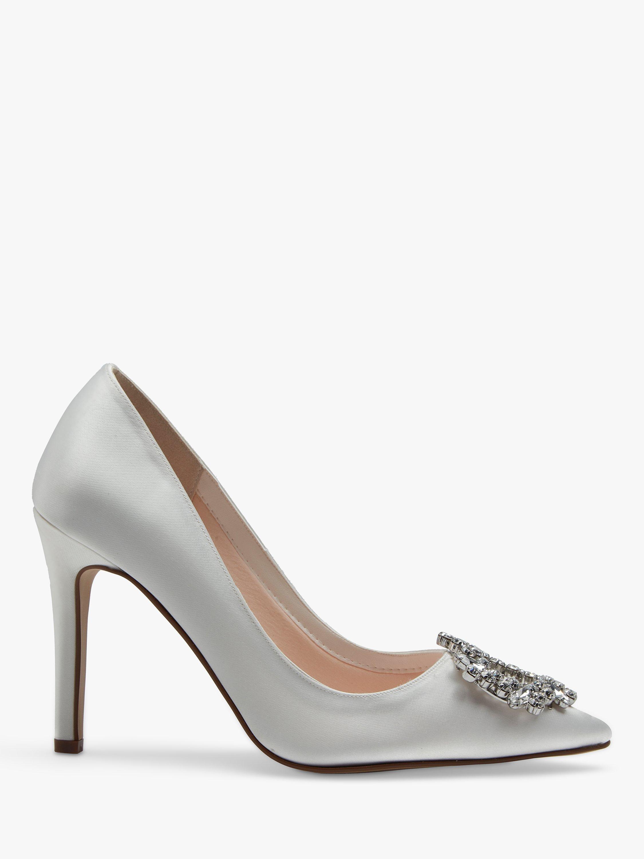 Rainbow Club Fifi Satin Jewel Court Shoes, Ivory