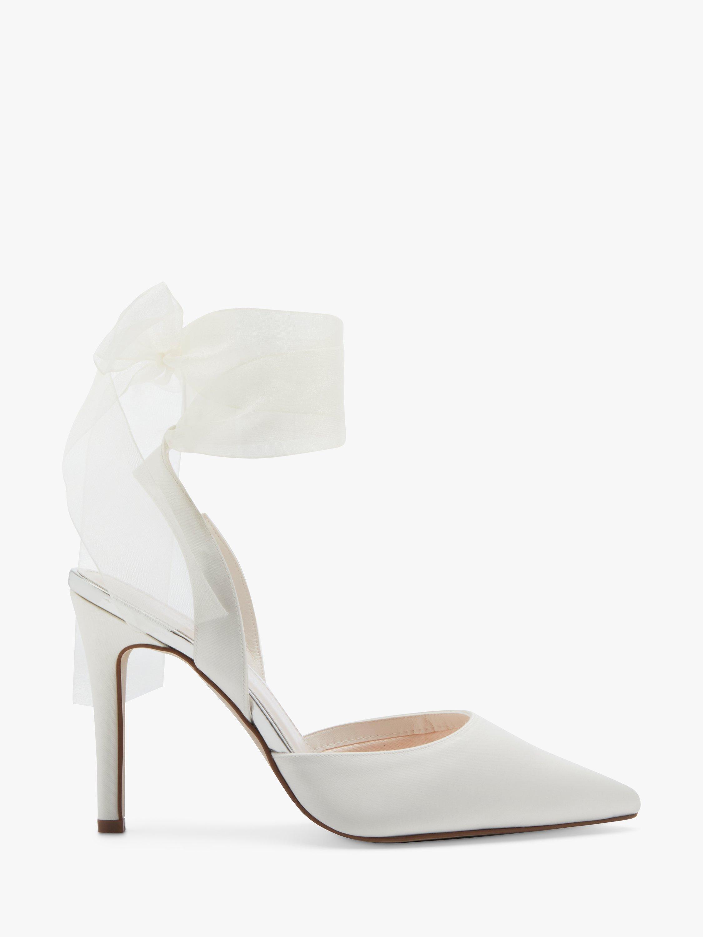 Rainbow Club Pandora Chiffon Tie Satin Pointed Toe Court Shoes, Ivory