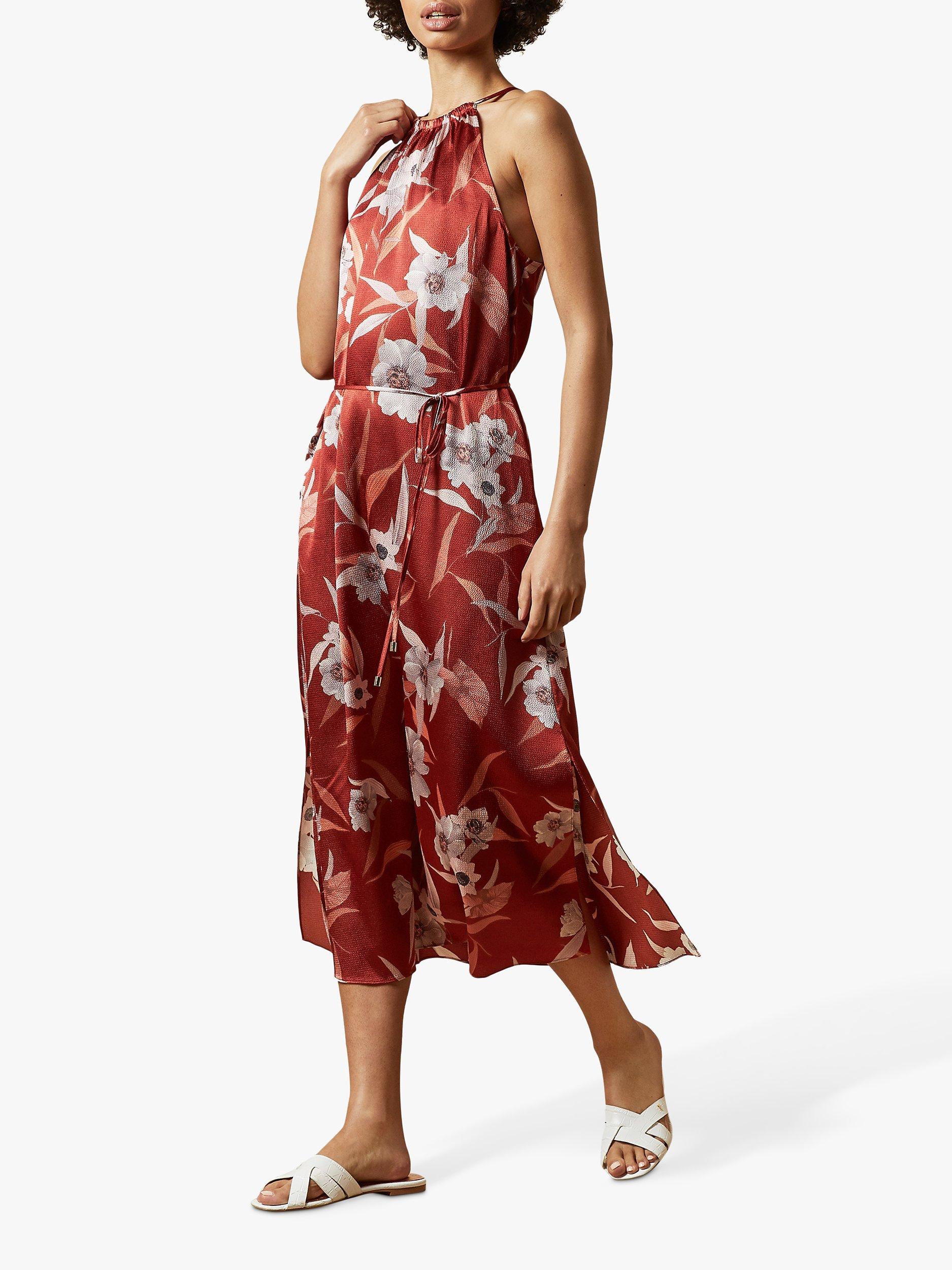 pacsun brown flower dress Shop Jutuva Scarf Detail Sleeveless Mini Dress Dk-Brown for Women Online main image 0